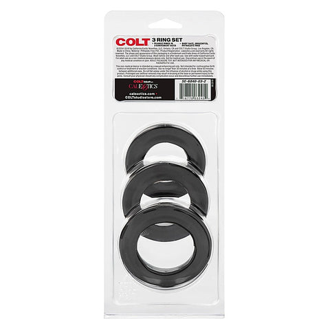 Colt 3 Piece Stretchy Mens Cock Ring Set