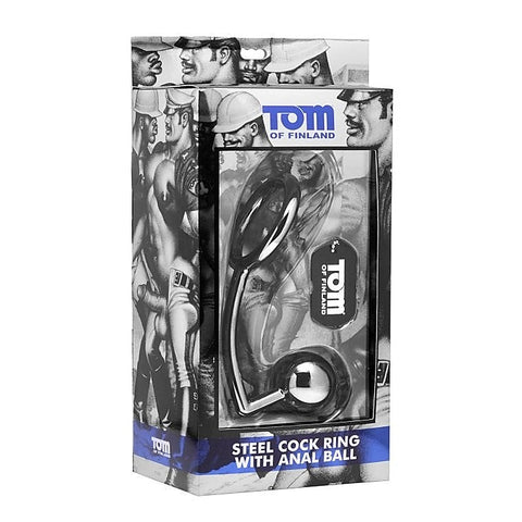 Tom of Finland Stainless Steel Cock Ring and Anal Ball