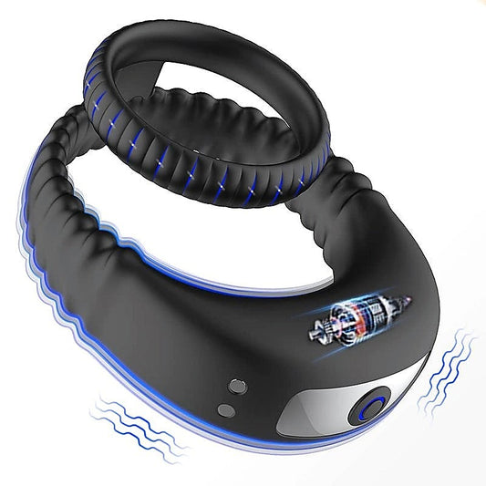 Dual-Ring Vibrating Cock Ring by BDStyle