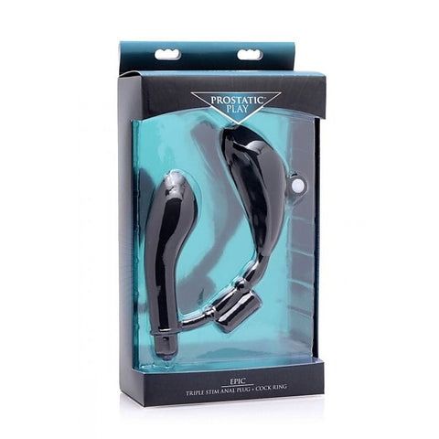 Epic Triple Stim Anal Plug Cock Ring by XR Brands