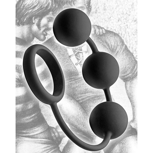Silicone Cock Ring with 3 Weighted Balls by XR Brands