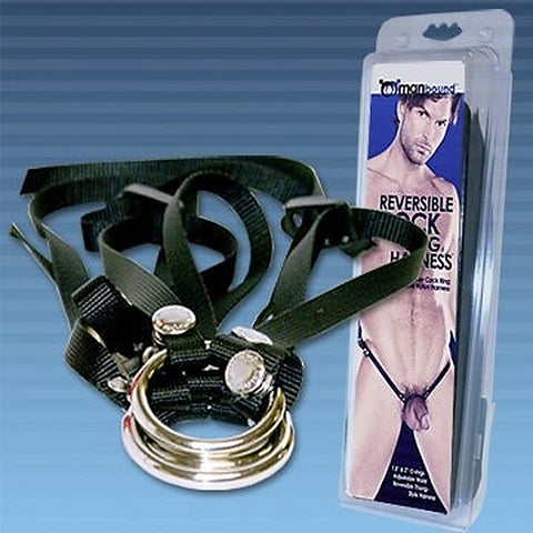 Reversible Rubber Cock Ring Harness by Sportsheets