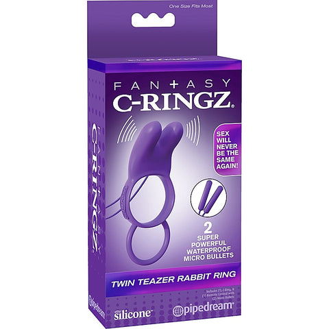 C-Ringz Twin Teazer Rabbit Cock Ring by Pipedream