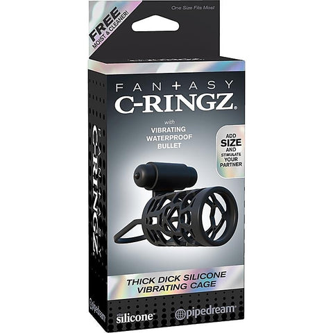 Fantasy C-Ringz Thick Dick Silicone Vibrating Cage