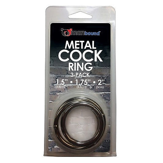 Manbound Cock Rings 3 Pack Metal by Sportsheets