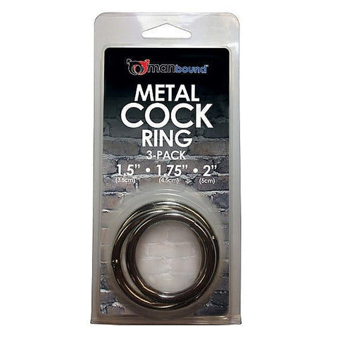 Manbound Cock Rings 3 Pack Metal by Sportsheets