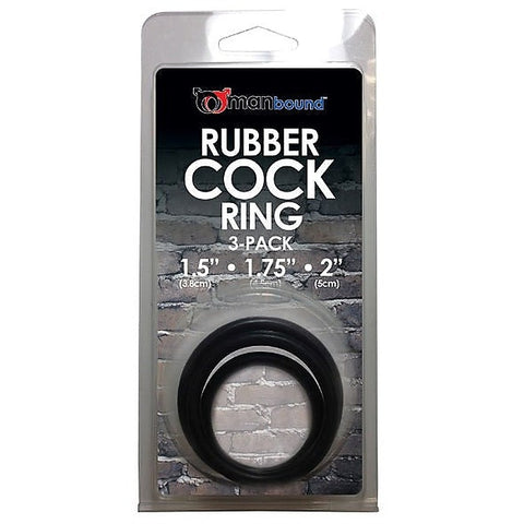 Manbound Cock Rings 3 Pack Rubber by Sportsheets