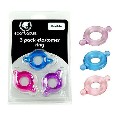 Elastomer Cock Ring 3 Pack by Spartacus Enterprises