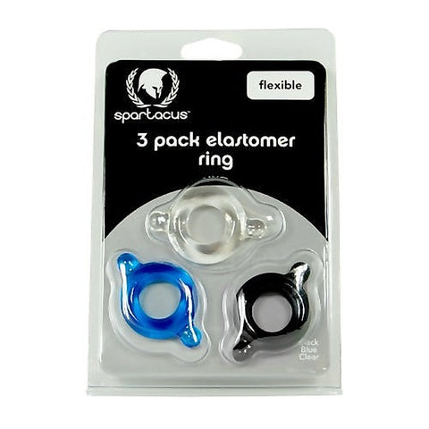 Elastomer Cock Ring 3 Pack by Spartacus Enterprises