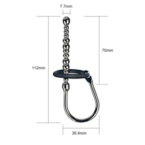 Emperor Metal Stainless Steel Penis Plug with Glans Ring