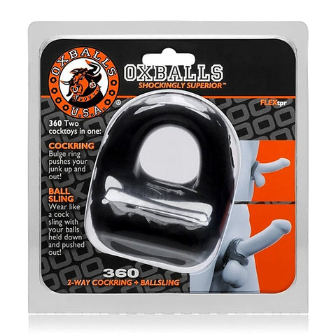 360 2-Way Cock Ring and Ball Sling by Oxballs