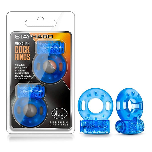 Stay Hard Vibrating Cock Rings 2 Pack by Blush Novelties