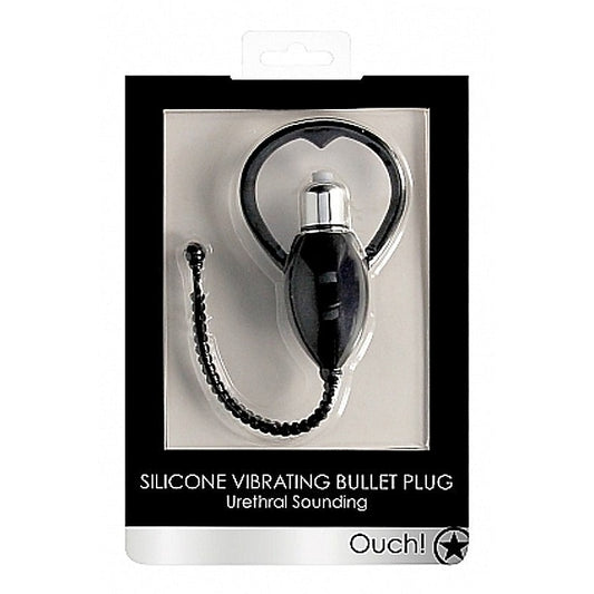 Ouch! Urethral Sounding Vibrating Bullet Plug by Shots Toys