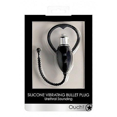 Ouch! Urethral Sounding Vibrating Bullet Plug by Shots Toys