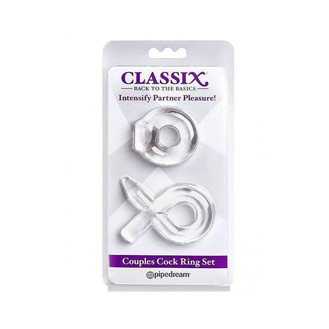 Classix Couples Cock Ring Set Clear by Pipedream Products
