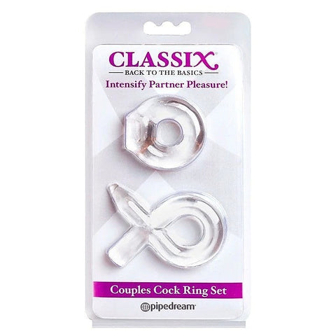Classix Couples Cock Ring Set Clear by Pipedream Products
