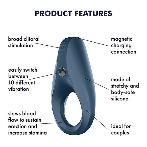 Rocket 10 Functions Flexible Mens Cock Ring by Satisfyer
