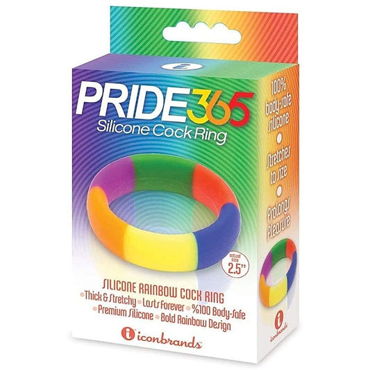 The 9's Pride 365 Rainbow Cockring by Icon Brands