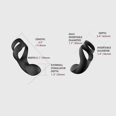 Benedict Vibrating Double C-Ring Perineum Stim by Svakom