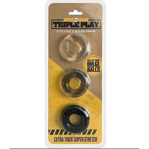 Mens HUJ3 C- 3 Pack Cock Ring by Hunkyjunk