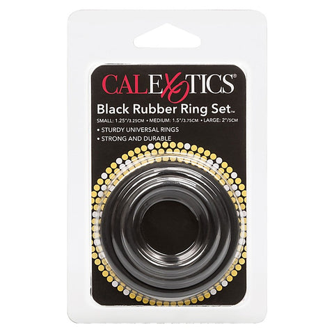 3 Piece Stretchy Rubber Cock Ring Set by California Exotics