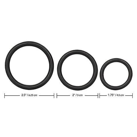 3 Piece Stretchy Rubber Cock Ring Set by California Exotics