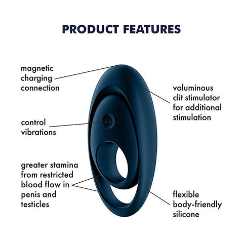 Glorious Duo Mens Vibrating Cock Ring by Satisfyer