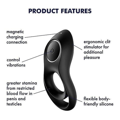 Legendary Duo Vibrating Silicone Cock Ring by Satisfyer