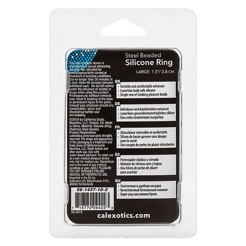 Large Steel Beaded Silicone Cock Ring by California Exotics