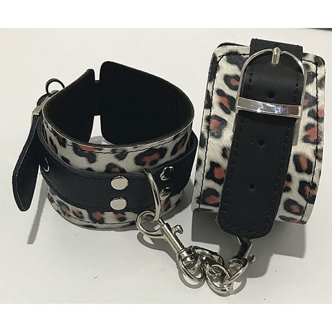 Wild Leopard Print Wrist Cuffs by Hell's Couture