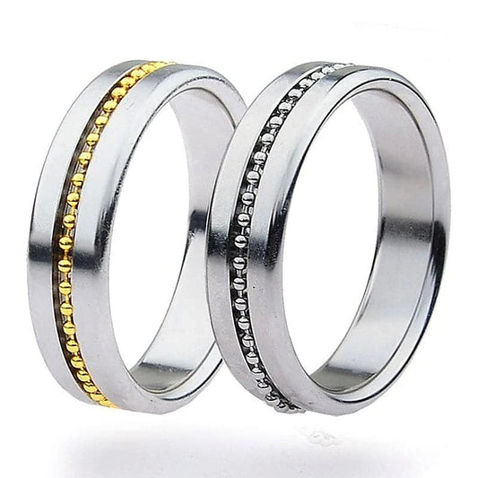 Golden Metal Cock Ring with Grooves by BDStyle