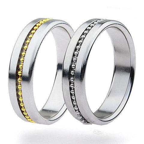 Golden Metal Cock Ring with Grooves by BDStyle