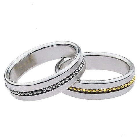 Golden Metal Cock Ring with Grooves by BDStyle