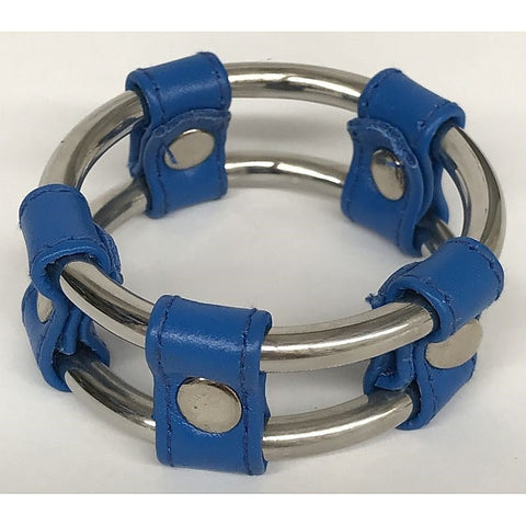 Plain Tube Steel Double Cock Ring Blue by Hell's Couture