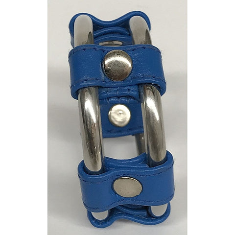 Plain Tube Steel Double Cock Ring Blue by Hell's Couture