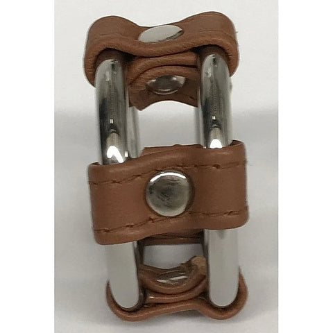 Plain Tube Steel Double Cock Ring Brown