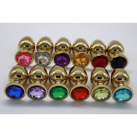 Golden Gemmed Large Butt Plug by Hell's Couture