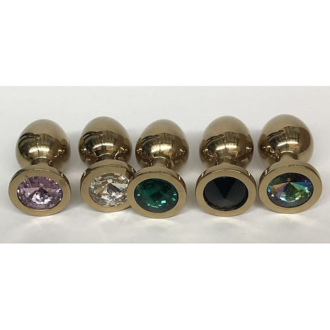 Golden Gemmed Large Butt Plug by Hell's Couture