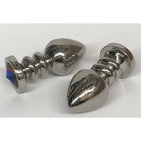 Ribbler Metal Jeweled Medium Butt Plug Green