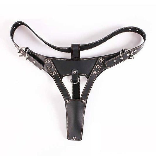 Faux Leather Vibrating Panty Straps by RoomFun