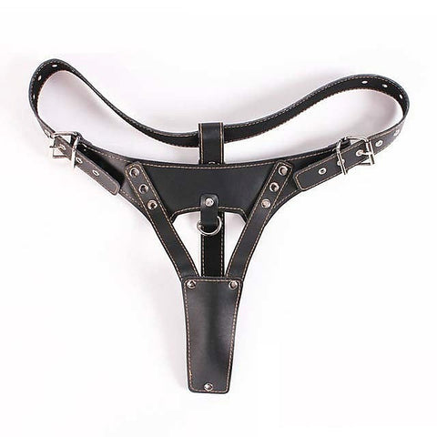 Faux Leather Vibrating Panty Straps by RoomFun