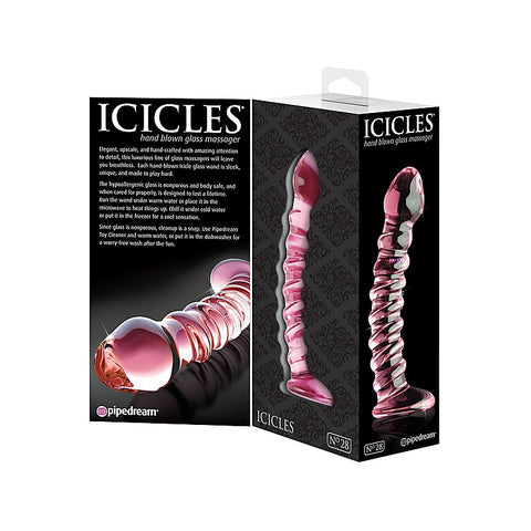 Icicles No 28 Hand Blown Glass Anal Dildo by Pipedream