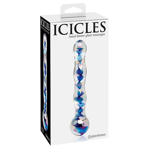 Icicles No. 08 Clear Glass Dildo Massager