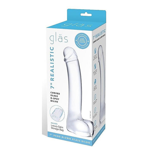 Realistic Curved Glass G-Spot Dildo by Glas