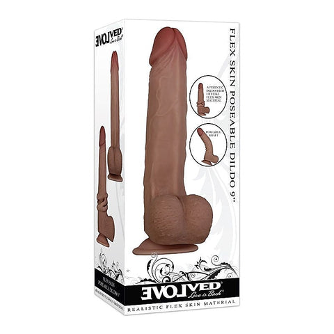 Flex Skin Poseable Dildo 9 Inch by Evolved