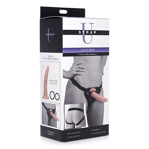 Strap-U Charmed Silicone Dildo and Harness by XR Brands