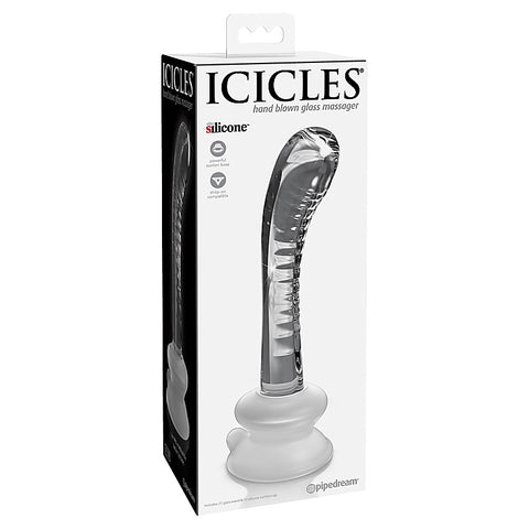 Icicles No. 88 Suction Cup Base Glass Dildo by Pipedream