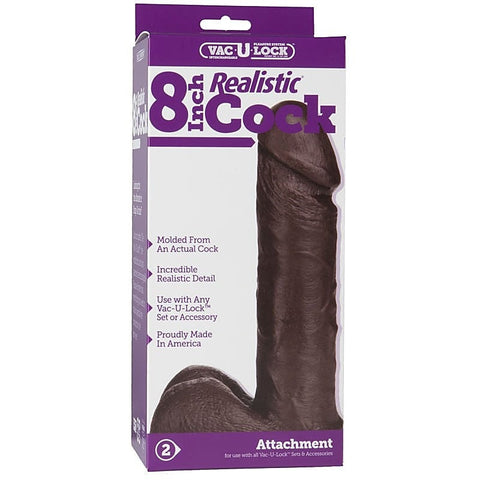 8" Realistic Cock Chocolate by Doc Johnson