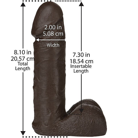 8" Realistic Cock Chocolate by Doc Johnson