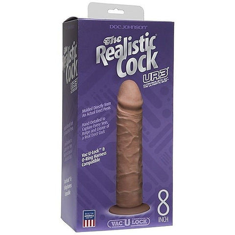 Realistic Cock UR3 Brown 8 inch by Doc Johnson